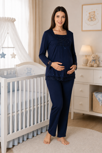 Effortt 3045 LACİVERT Lohusa Pijama Takımı Effortt 3045 LACİVERT Lohusa Pijama Takımı